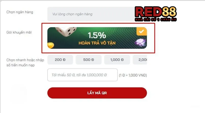 Hướng dẫn rút tiền từ tài khoản Red88